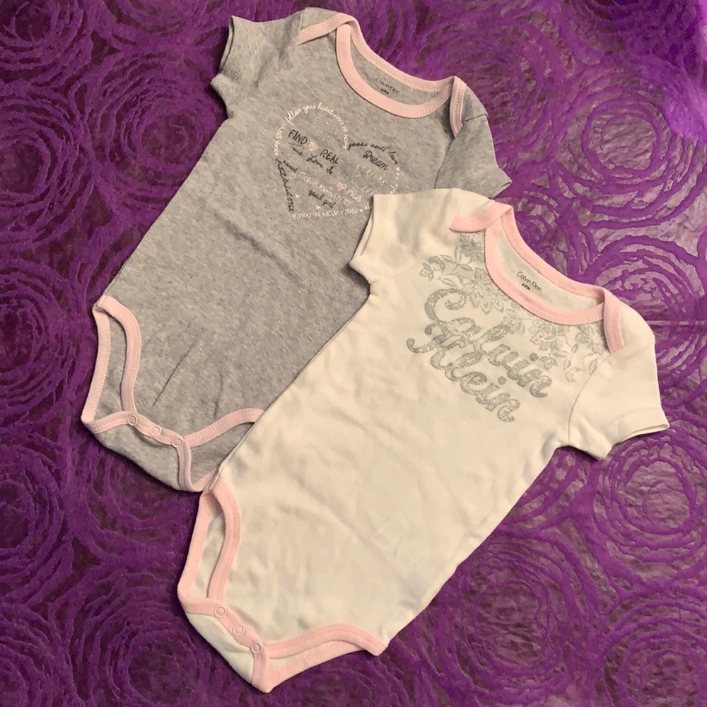 Calvin Klein onesies, size 6-9 mos great condition